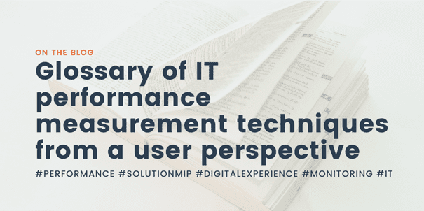 Glossary of IT performance measurement techniques from a user perspective